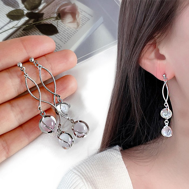 실버925 실버 코랄볼 귀걸이 데일리귀걸이 하객귀걸이