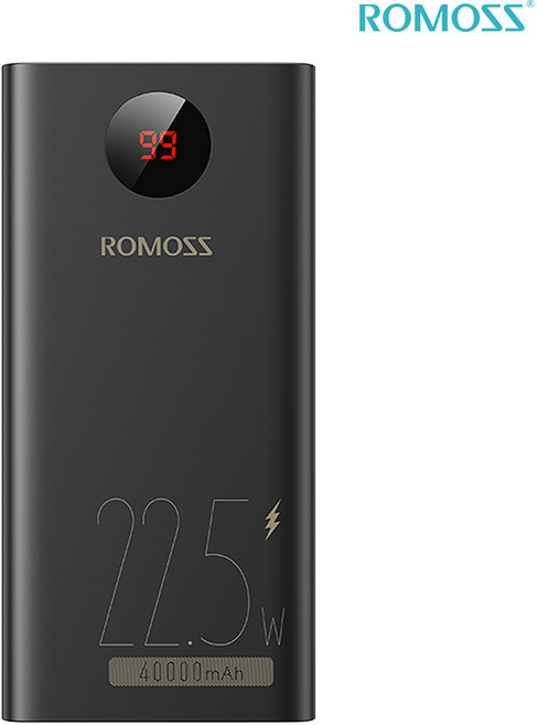 로모스 22.5W 고속충전 대용량 보조배터리 40000mAh 멀티단자, 블랙, PEA40PF