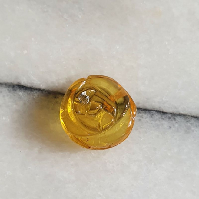 琥珀雕刻玫瑰裸石, 金珀玫瑰12*8/0.8g
