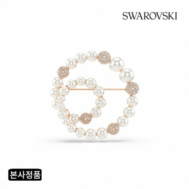 [스와로브스키] [/본사정품] Matrix 크리스털 펄 로즈골드 브로치 5743778