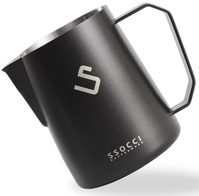 SSOCCI (쏘치) 프리미엄 450ml 스팀피쳐 밀크저그 라떼아트 스팀피처 (다크그레이), 다크그레이, 1개