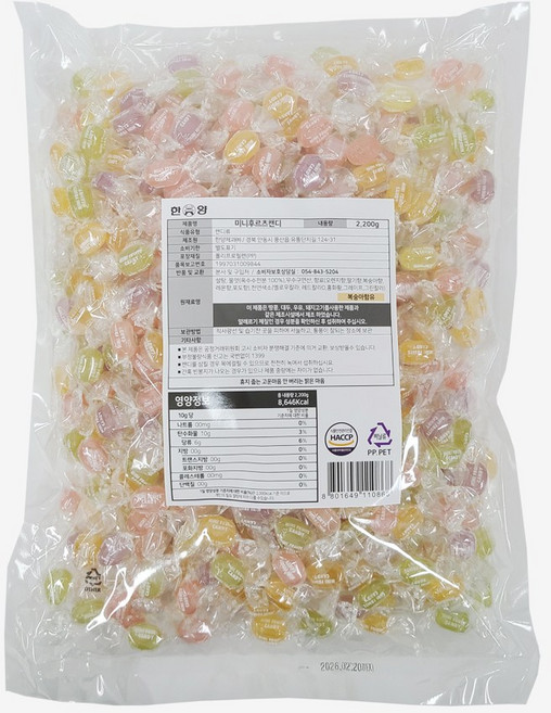 미니후르츠 캔디, 2.2kg, 1개