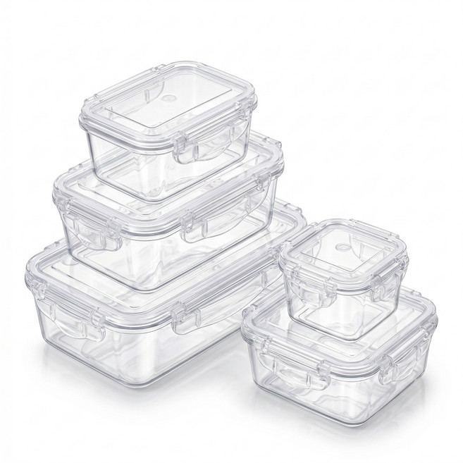 NF LOCK 엔에프락 밀폐용기 트라이탄 시그니처 세트 직사각3종+정사각2종, 1세트