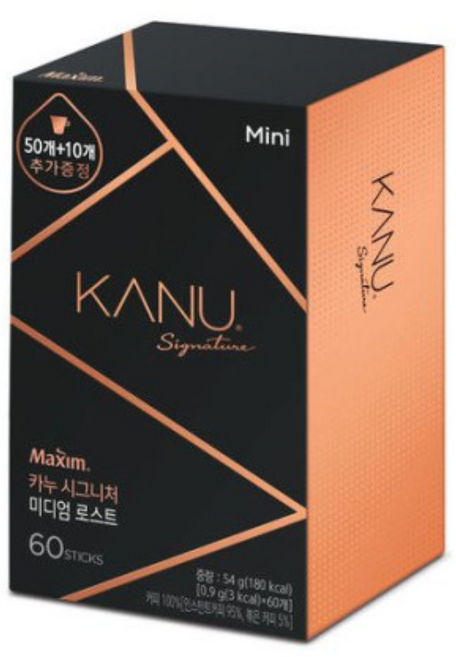카누 시그니처 미니 미디엄 로스트 원두커피믹스, 900mg, 60개입, 12개