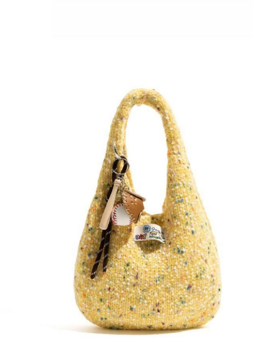 달콩 트위드 니트 미니 토트백 밀크티백 감성 데일리백 JS493