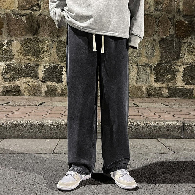 韓系彈力直筒垂感牛仔褲 男生jeans穿搭