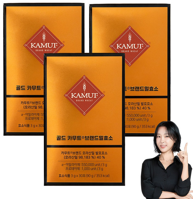 그레인온 골드 카무트 브랜드밀 효소, 90g, 3개