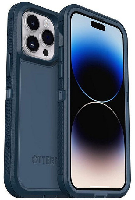 OtterBox 아이폰 14 프로 (전용) 디펜더 시리즈 XT 케이스 - 오픈 오션 (블루) 스크린 리스 견고함 MagSafe에 스냅 랜야드 부착