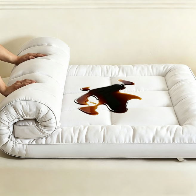 통세탁 방수 통기성 사계절 10cm 두꺼운 포근한 바닥 침대 토퍼 매트리스, 화이트