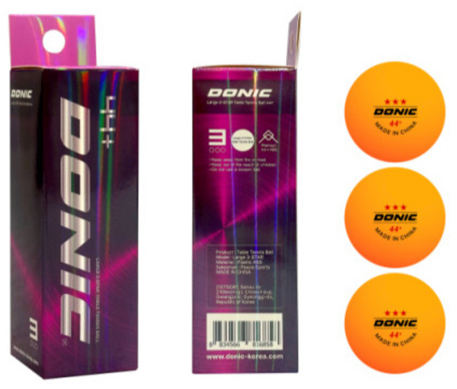 도닉 탁구공 라지볼 44+ 3개입, 1세트