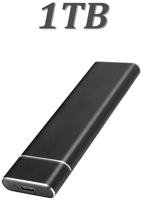 휴대용 외장 SSD 2TB 1TB 4TB USB 3.1 PC 노트북 맥, 블랙 1TB