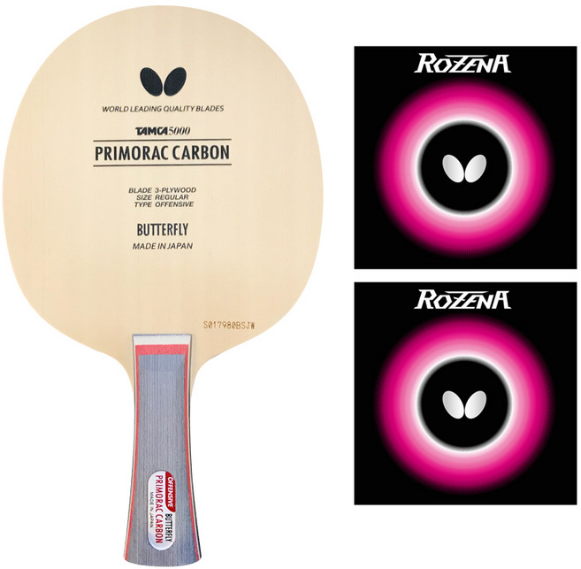 [여성추천세트] 버터플라이 프리모라츠 카본 + 로제나, 1개, 프리모라츠 카본 + 로제나 양면