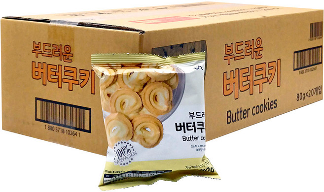 신흥 버터쿠키 80g, 1개, 1.6kg