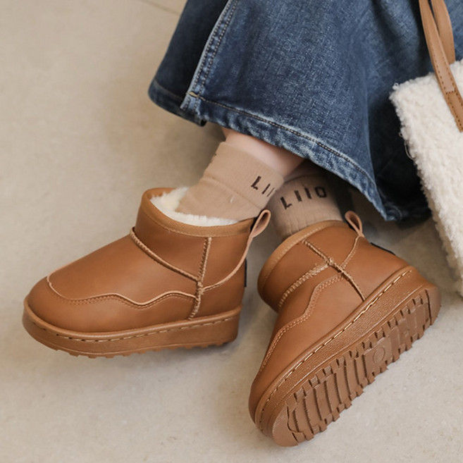 바이시유 키즈부츠 겨울 아동 털 안감 주니어 신발 여아 남아 부츠 방한화 차코