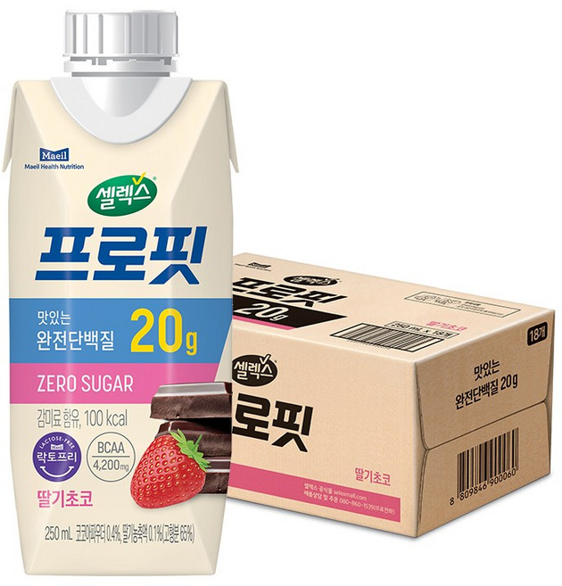 프로핏 드링크 딸기초코, 36개, 250ml