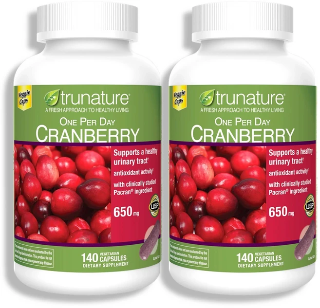 TruNature Cranberry 트루네이쳐 원 퍼 데이 크렌베리 650mg, 2개, 140정 - 쿠팡