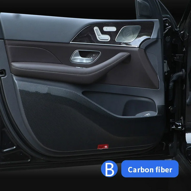 카시트매트 W167 보호 방지 매트 에지 400d 벤츠 패드 V167 용 GLE350 도어 커버 메르세데스 클래스 킥 GLE450 GLE, [04] Carbon pattern, 04 Carbon pattern, 1개