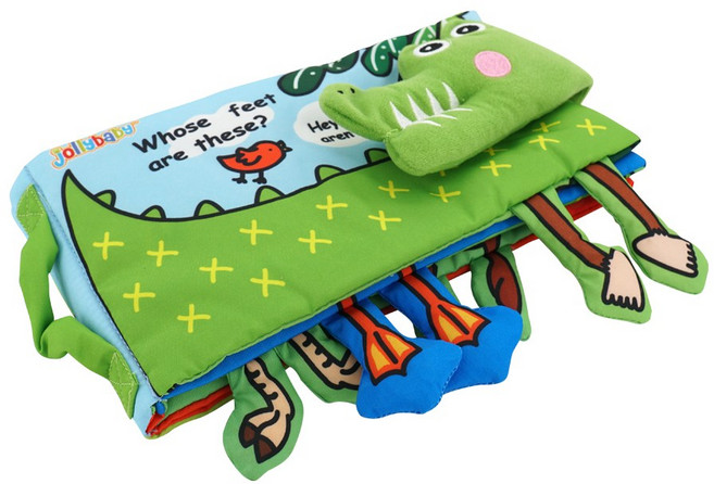 JoyBaby jollybaby嬰兒布書 益智早教學習書, 鱷魚腳丫布書-F, 1個