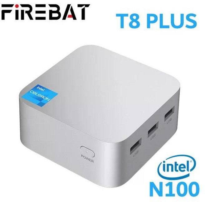 FIREBAT T8 프로 플러스 미니 PC N100 N5095 8GB RAM 256GB, N100 8GB 256GB, 한개옵션1