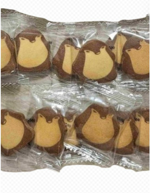 [선물세트] 기화병가 근사한디저트 틴케이스 쿠키 펭귄 198g 개별소포장 아이들을위한귀여운동물쿠키, 1개