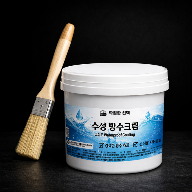 탁월한선택 고농축 투명 방수제 (고점도 타입) + 전용 붓 SET, 500ml, 1개