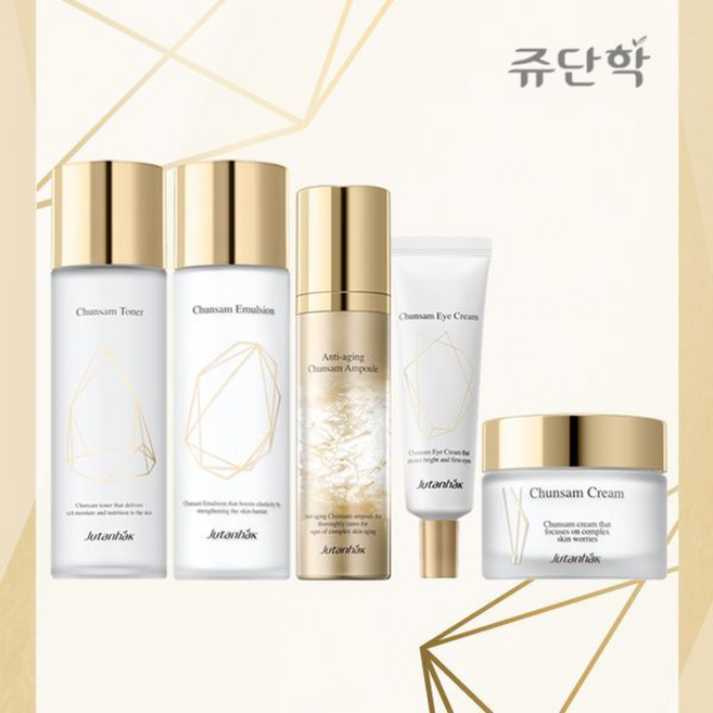 한국화장품 쥬단학 천삼 기초 5종세트 싱글구성, 1세트