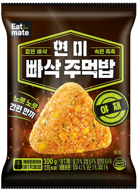 [랭킹닭컴] 잇메이트 현미 빠삭주먹밥 야채, 10개, 100g