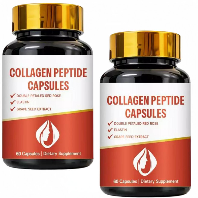 膠原蛋白胜肽膠囊，添加紅玫瑰、彈力蛋白、葡萄籽萃取，60粒/瓶, 1個, 60顆