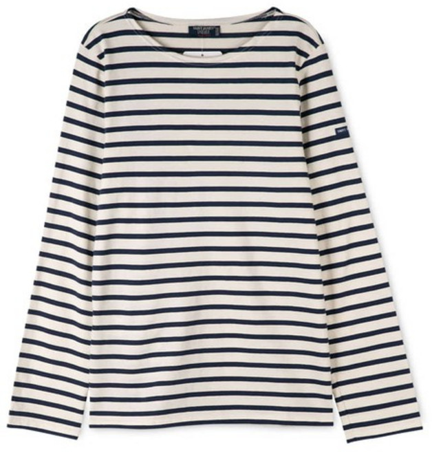 세인트제임스 공용 스트라이프 에크루/마린 긴팔티 9858 50