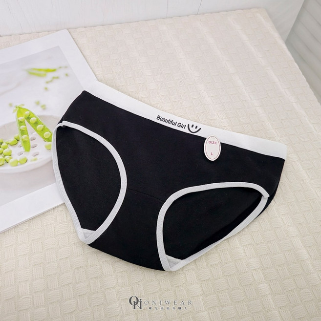 【OniWear】韓系微笑少女內褲 中腰舒適透氣三角褲 多色可選
