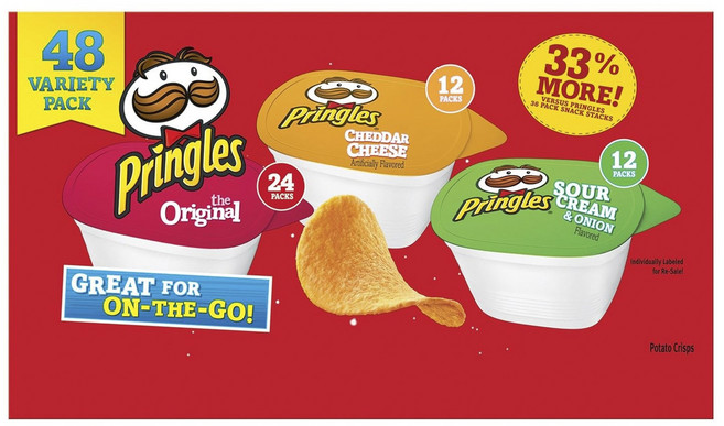 프링글스 버라이어티 팩 더 오리지널 24개입 + 체다 치즈 12개입 + 사우어 크림 & 어니언 12개입 세트, 960g, 1개