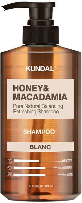 쿤달 허니 앤드 마카다미아 네이처 샴푸 블랑향, 500ml, 4개