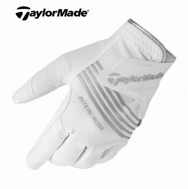 테일러메이드 인터크로스 쿨 4.0 여름용 골프장갑 TD304, 화이트/실버