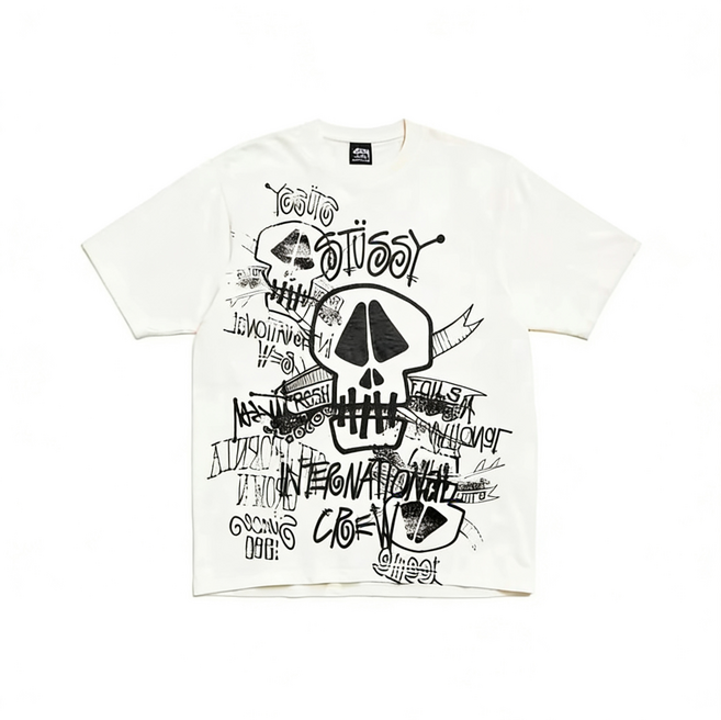 S tussy SS26 LONG HAUL TEE PIGMENT DYED 남녀 공용 유니섹스 오버핏 프린팅 라운드넥 반팔 티셔츠 클리프톤1905179