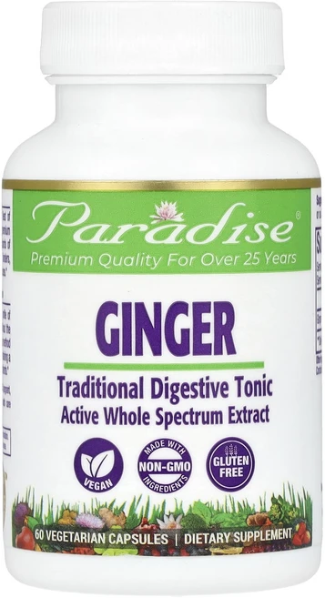 Paradise Herbs 생강 250mg 베지 캡슐 60정, ParadiseHerbs생강250mg베지캡슐60정, 1개 - 쿠팡