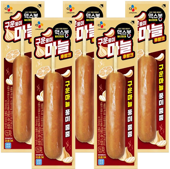 CJ제일제당 [CJ제일제당] 맥스봉 구운풍미 마늘후랑크 80g x 5개
