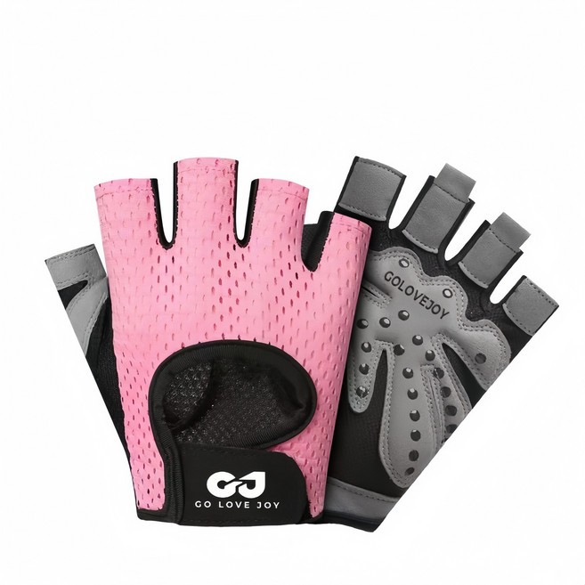 민혁이네 여름 얇은 통기성 남여 공용 헬스 운동 배달 메쉬 장갑, XG08 핑크