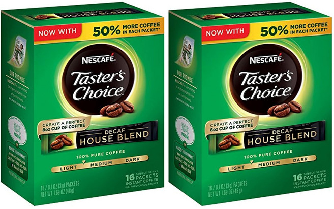 네스카페 66488 테이스터스 초이스 스틱팩 디카페인 . Nescafe Taster's Choice Decaf House Blend Instant Coffee Single S, 1g