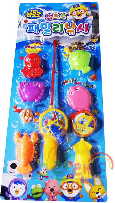 뽀로로 부르르 패밀리 낚시/진동 낚시대/유아 낚시 놀이/뽀로로 장난감, 1개