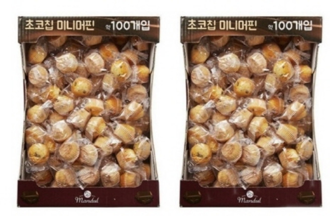 젤리젤리 KW024)만둘 초코칩 미니머핀 100개입, 1.4kg, 2개