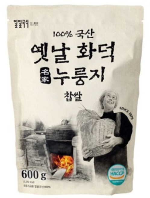 일일곡식 옛날 화덕 누룽지 찹쌀, 600g, 2개