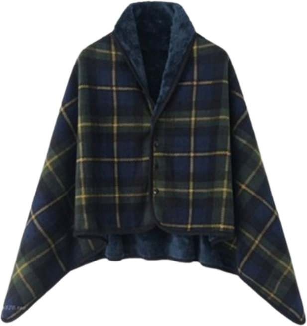 토즈미 따뜻한 극세사 똑딱이 망토 융털 캠핑 담요