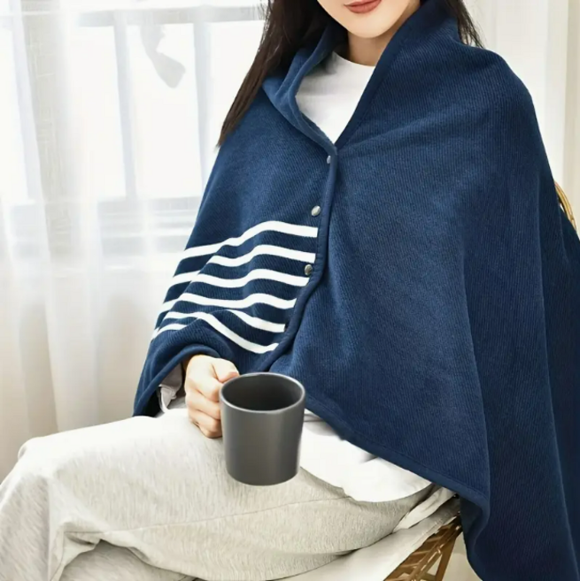 velyo 체크무늬 망토 담요 포근한 숄 담요