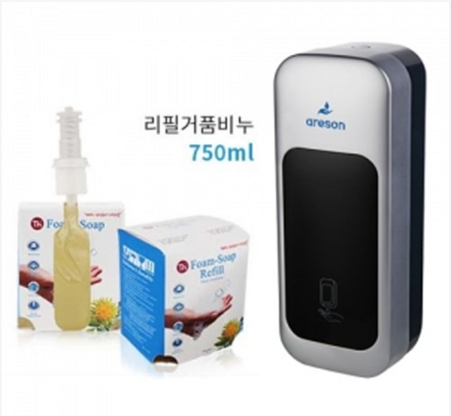 벽걸이 비누커품 자동분사기 자동거품 비누액 손소독기 거품비누 디스펜서, 1개