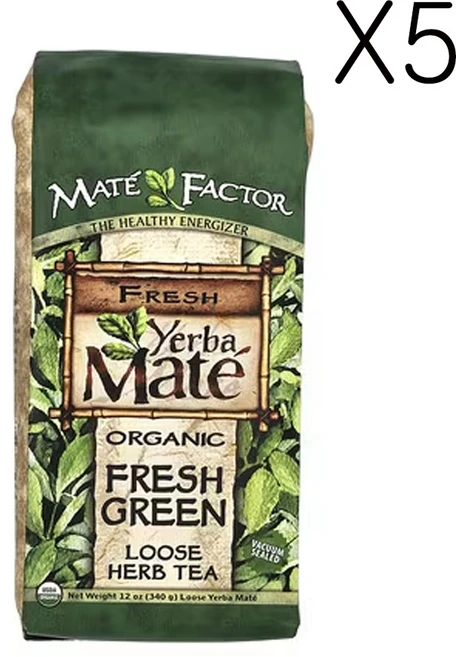 마이트 펙터 유기농 예르바 마테 루즈 허브티 프레시 그린 340g(12oz), 340g, 10개입, 5개 - 쿠팡