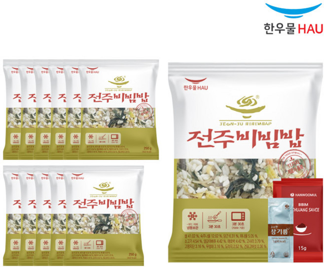 [자연맘스토리] 한우물 전주 비빔밥 250g x 12개