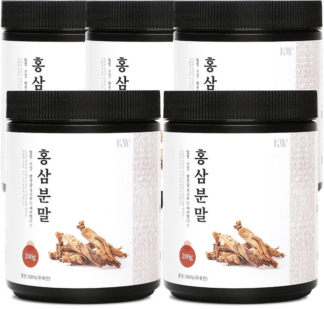 케이웰니스 국산 홍삼가루, 5개, 200g