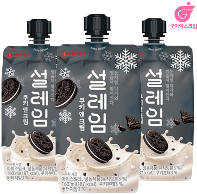 롯데 설레임 쿠키앤크림160mlX24개, 160ml, 24개