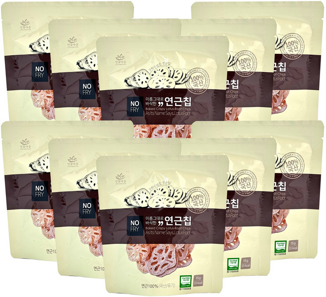 더연 이름그대로 연근칩 15g x 10개 바삭하게 구운 국내산 무농약