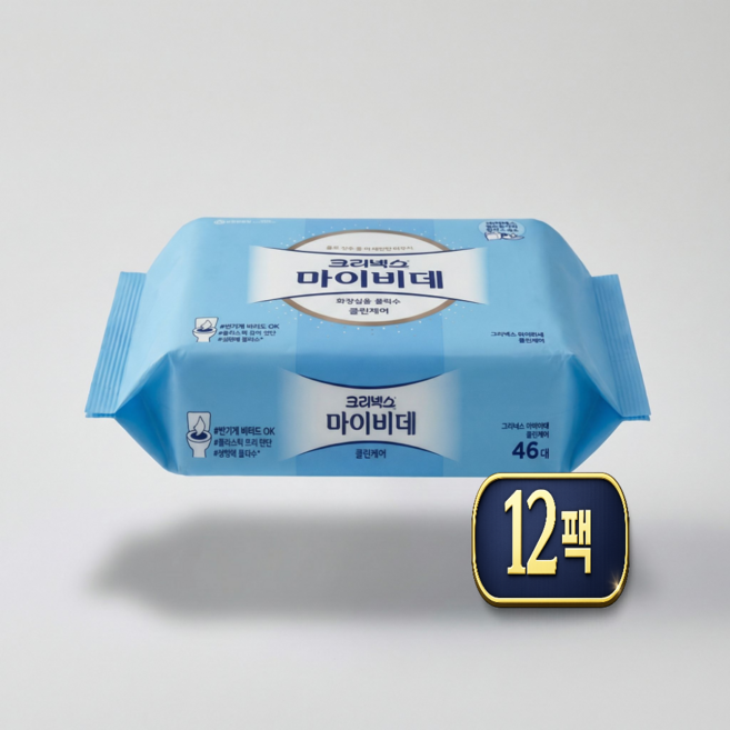크리넥스 마이비데 클린케어 리필형46매, 110g, 46매, 12개